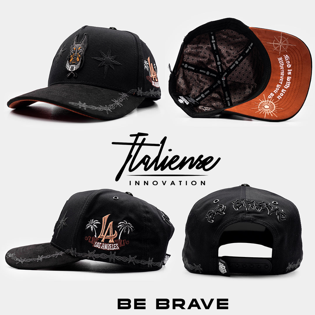 Be Brave Black Graphic Hat | Italiense