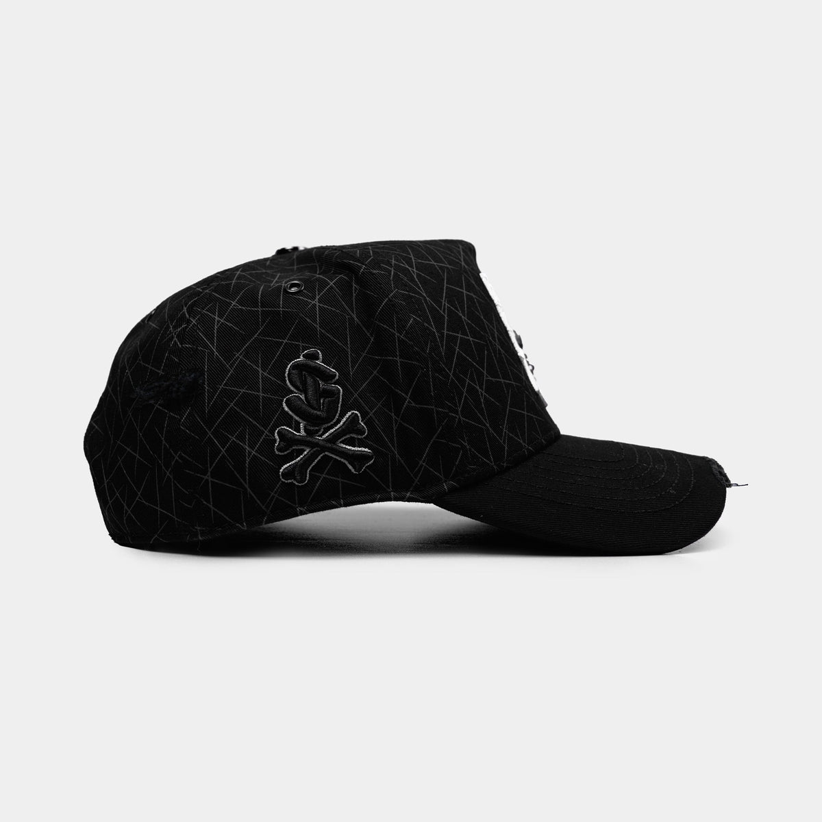 Born Broke Die Rich Black Hat by Italiense, side graphic view