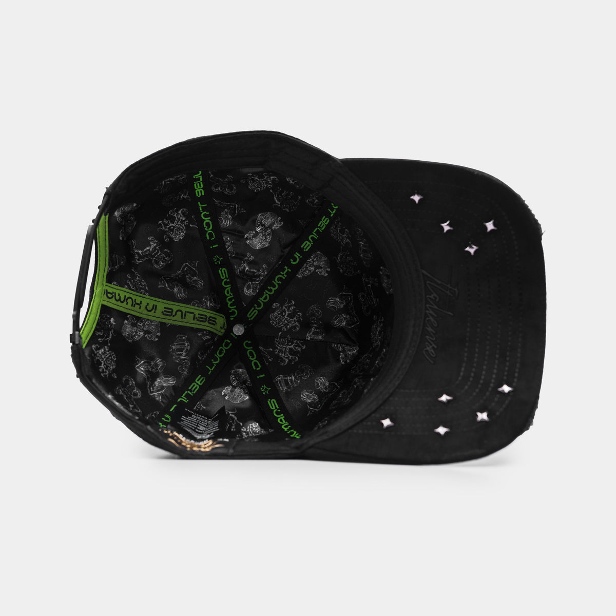 Constelación Black Star Hat by Italiense, interior and underbrim view