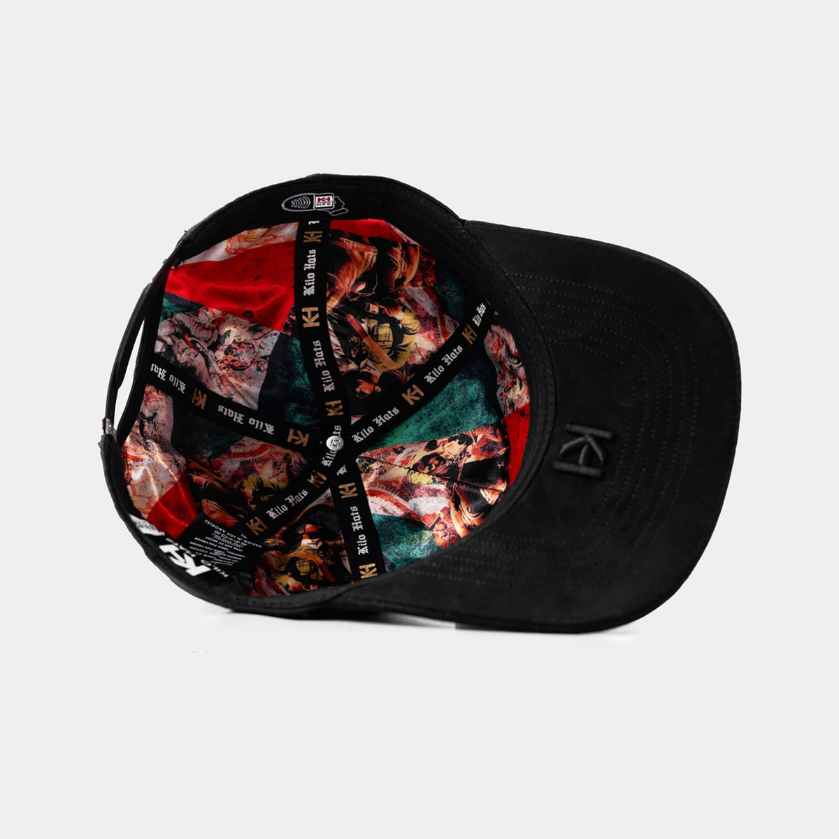 Viva México Black Eagle Hat by Italiense, interior and printed underbrim view