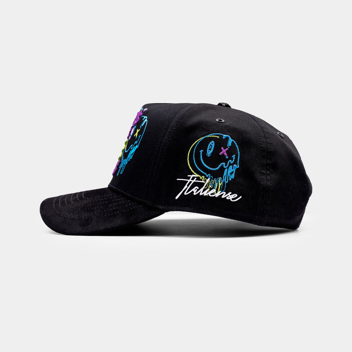 Haters Make Me Famous Black Hat by Italiense, opposite side Italiense logo view
